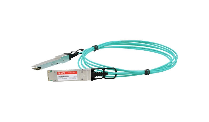 Proline Arista Networks AOC-Q-Q-100G-5M Compatible 5m (16.4ft) 100GBase-AOC QSFP28 to QSFP28 Active Optical Cable, 850nm Multimode, TAA Compliant, AOC-Q-Q-100G-5M-PRO