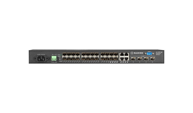 Black Box LGB5128A-R2 28-Port Gigabit Managed Switch, 4x 10G SFP+, Dual PSU