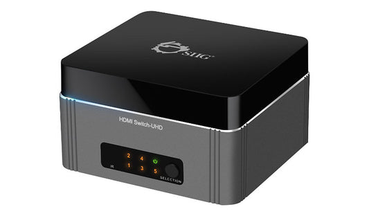 SIIG 5-Port HDMI 2.0 Switch, 4K 60Hz, HDR, IR Remote, 5x1
