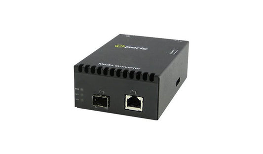 Perle S-10GRT-SFP 10GbE Media Converter, 10GBase-T RJ-45 to SFP+ Slot, Black, 05060614