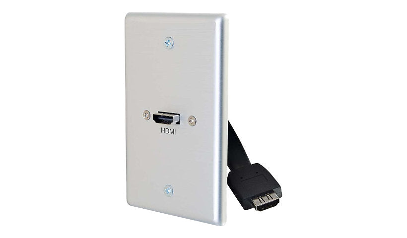 C2G 39870 HDMI Pass-Through Single-Gang Wall Plate Aluminum Lifetime Warranty