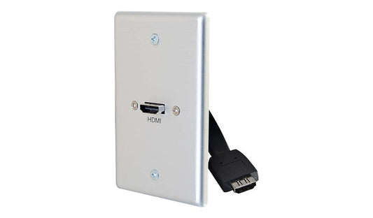 C2G 39870 HDMI Pass-Through Single-Gang Wall Plate Aluminum Lifetime Warranty