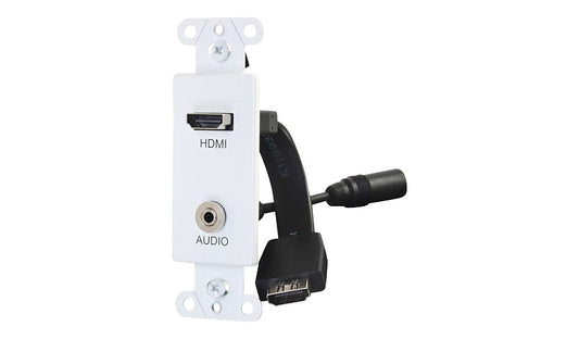 C2G 39872 HDMI and 3.5mm Audio Pass-Through Decorative Wall Plate White