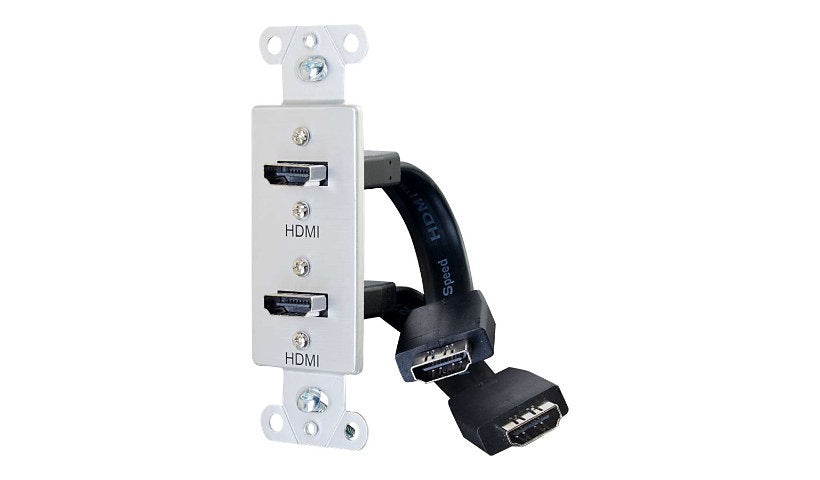 C2G 39875 Dual HDMI Pass-Through Decorative Wall Plate Lifetime Warranty