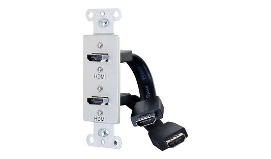 C2G 39875 Dual HDMI Pass-Through Decorative Wall Plate Lifetime Warranty