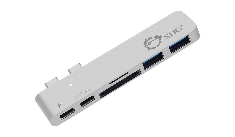 SIIG Thunderbolt 3 USB-C Multiport Hub, SD/microSD Reader, PD, Silver