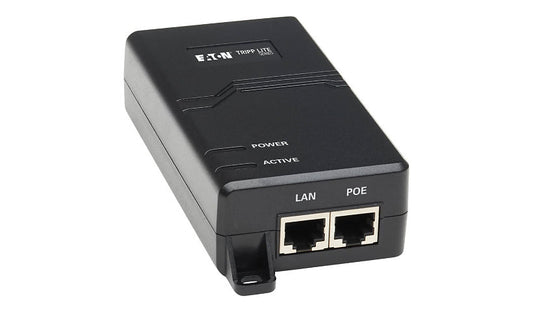 Eaton Tripp Lite 1-Port Gigabit PoE+ Midspan Injector, 30W, IEEE 802.3at/af, Black, NPOE-30W-1G