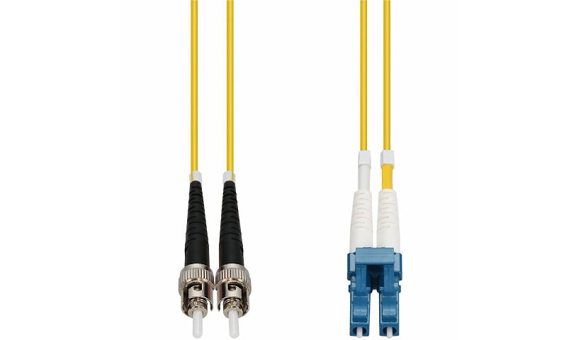 Proline PRO-ST-LC-50M9SMF 50m (164ft) ST to LC OS2 Single Mode Duplex Fiber Patch Cable, 9/125, OFNR Riser, Yellow