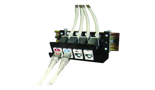 Siemon DIN-PNL-04-01 4-Port DIN Rail Patch Panel
