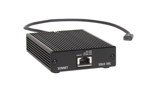 Sonnet Solo10G Thunderbolt 3 to 10GbE RJ-45 Adapter, Fanless, Bus Powered