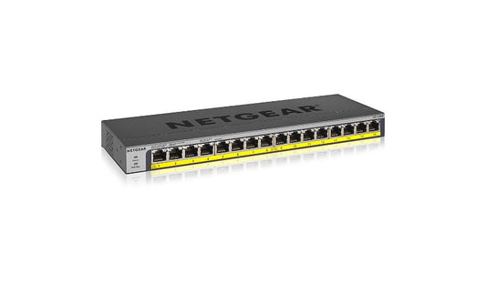 NETGEAR GS116PP-100NAS 16-Port Gigabit PoE+ Unmanaged Switch, 183W