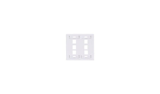 Leviton 42080-6WP QuickPort 6-Port Dual-Gang Wall Plate with ID Windows 1 Year