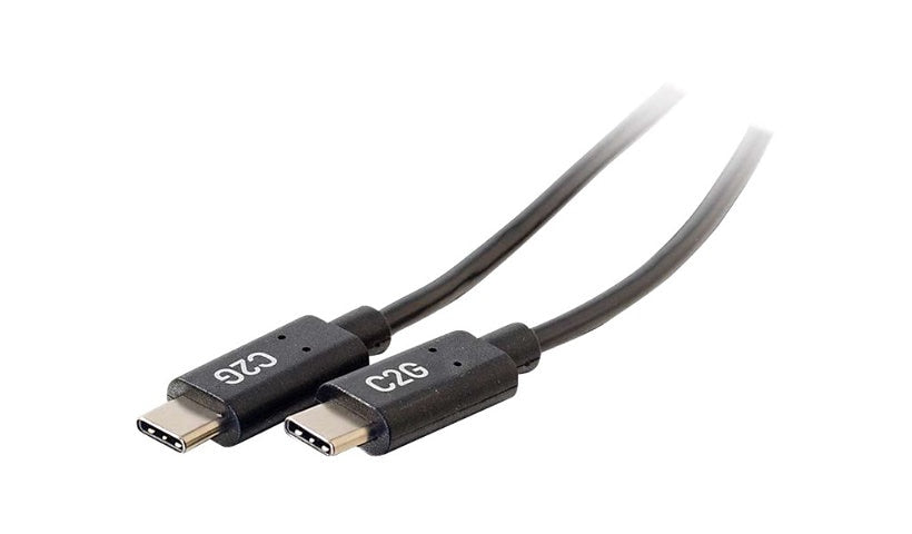 C2G 6 ft USB-C Cable, USB 2.0, 480 Mbps, 3A Charging, Male/Male, Black