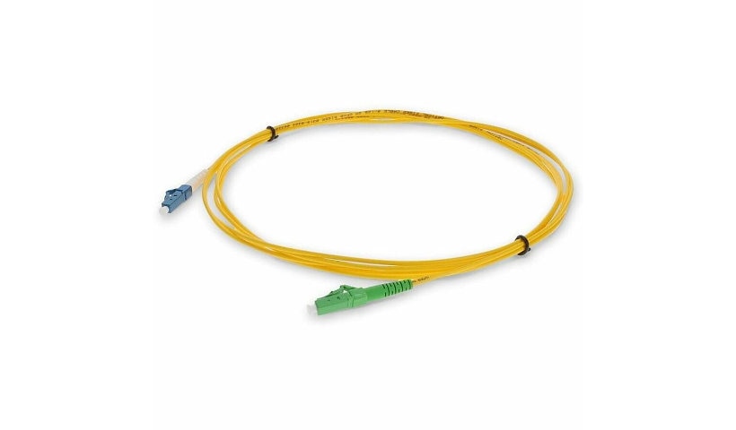 Proline 1m (3.3ft) Angled LC (ALC) to LC OS2 Single Mode (SMF) Simplex Fiber Patch Cable, 9/125 µm, Riser-Rated OFNR, Yellow, PRO-ALC-LC-1MS9SMF