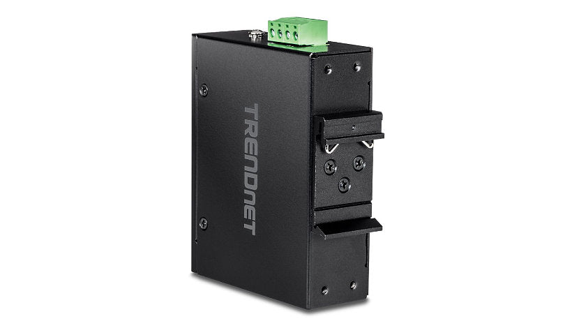 TRENDnet TI-PF11SFP Industrial SFP to Gigabit PoE+ Media Converter, up to 30W, IP50, -40 to 75°C, NDAA/TAA Compliant