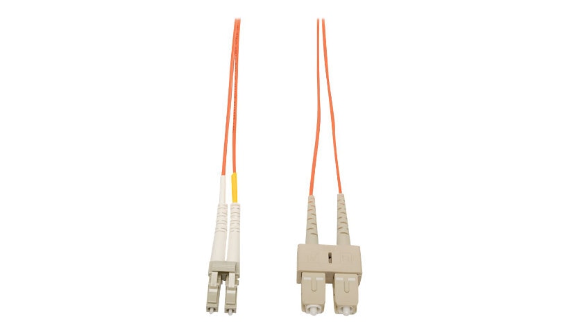 Tripp Lite (Eaton) N516-01M 1m (3.3ft) LC to SC Multimode Duplex Fiber Patch Cable, 50/125, PVC, OFNR, Orange