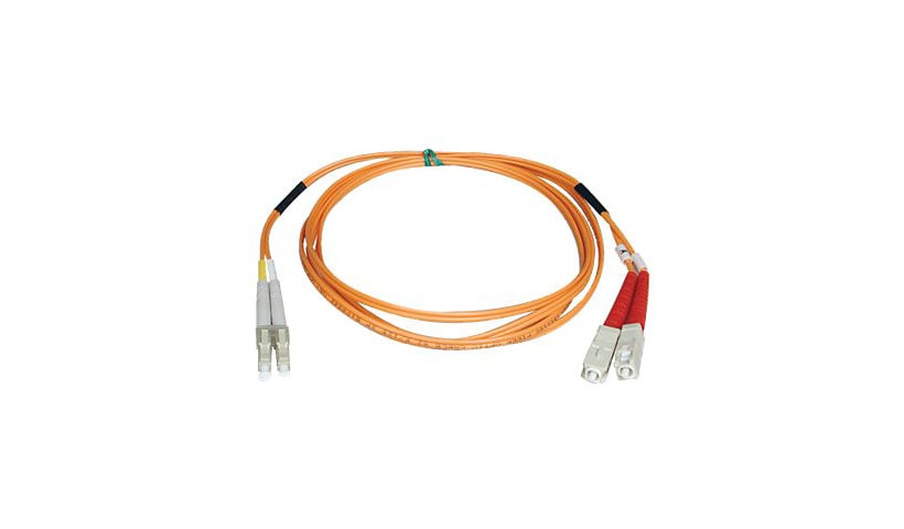 Eaton Tripp Lite 5m (16ft) LC to SC Multimode Duplex Fiber Patch Cable, 50/125, PVC, Orange, N516-05M
