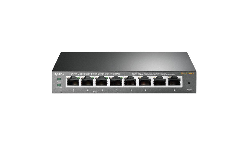 TP-Link TL-SG108PE 8-Port Gigabit Easy Smart Switch, 4 PoE+ Ports