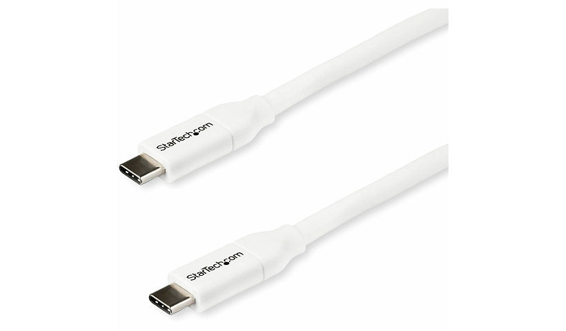 StarTech.com USB-C Fast Charging Cable, 100W (5A), USB 2.0, USB-IF, White, 2 m