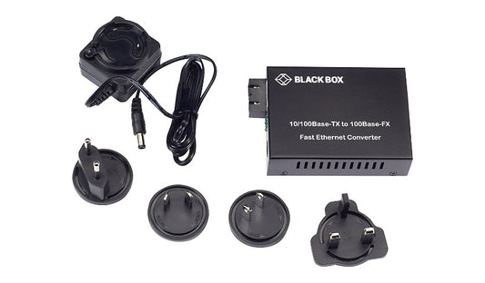 Black Box Pure Networking 10/100BASE-TX to 100BASE-FX Media Converter, SC Single Mode, 1310nm, 10km, LHC212A