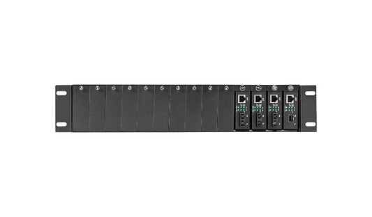 Black Box Pure Networking Media Converter Chassis, 2U Rack Mount, for LGC210A, LHGC-RACK