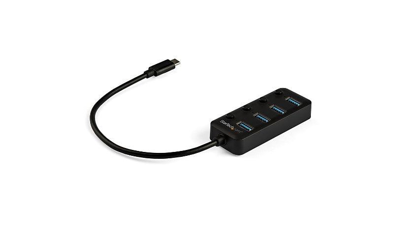 StarTech.com 4-Port USB-C Hub, 4x USB-A 3.0, Individual On/Off Switches