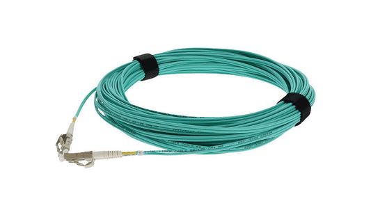 Proline PRO-LC-LC-11M5OM4 11m (36.1ft) LC to LC OM4 Multimode Duplex Fiber Patch Cable, 50/125, OFNR Riser, Aqua