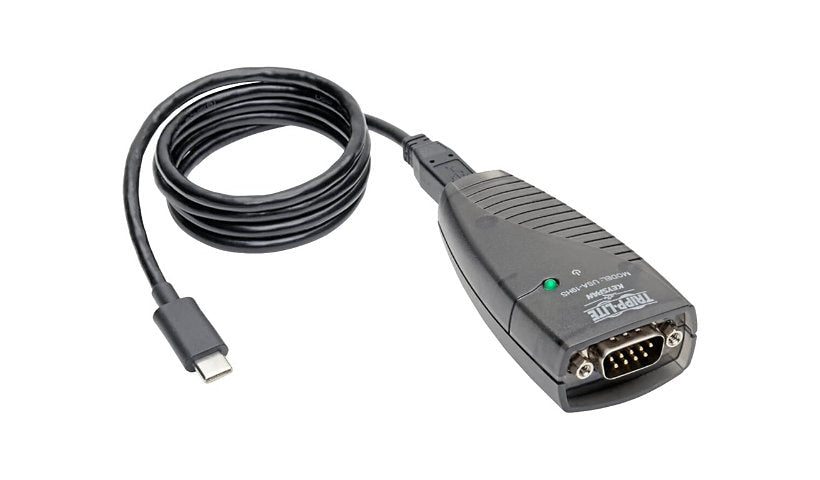Tripp Lite Keyspan USB-C to DB9 Serial Adapter, 230 Kbps, Detachable Cable, TAA