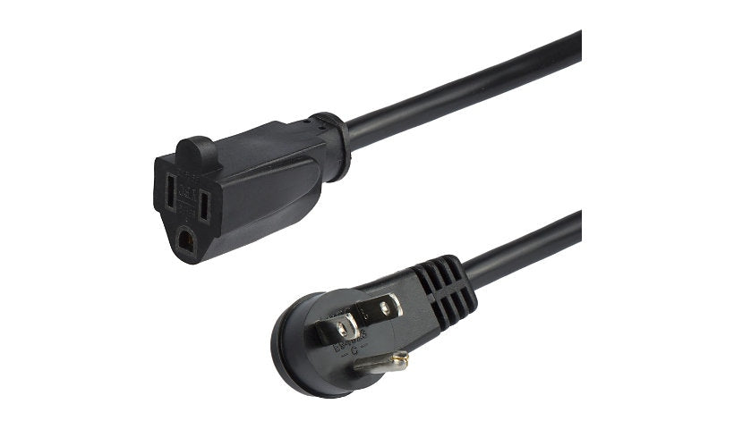 StarTech.com PAC101R3 Right-Angle 5-15P to 5-15R Extension Cord 3 ft 13A 125V
