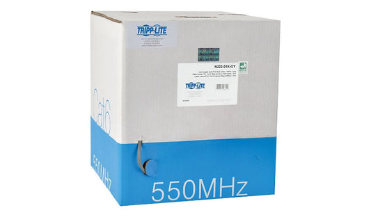 Tripp Lite N222-01K-GY Cat6 Solid Bulk Cable 1000 ft 550 MHz CMR PVC Gray TAA