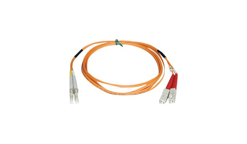 Tripp Lite (Eaton) N516-03M 3m (9.8ft) LC to SC Multimode Duplex Fiber Patch Cable, 50/125, PVC, OFNR