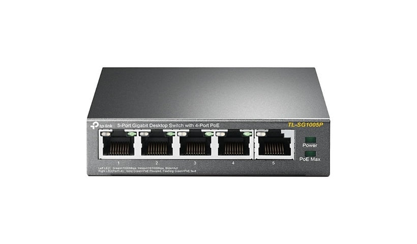 TP-Link TL-SG1005P 5-Port Gigabit Unmanaged Switch, 4x PoE+, 65W