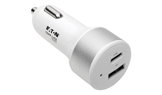 Tripp Lite U280-C02-C1A1 Dual USB Car Charger USB-C 27W and USB-A 2 Year