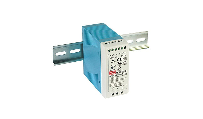 Mean Well MDR-40-12 12V 40W DIN Rail Power Supply B+B SmartWorx