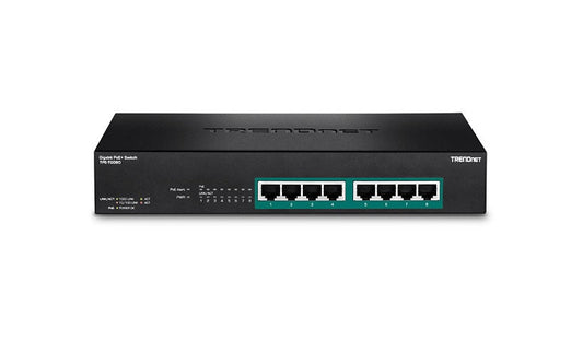 TRENDnet TPE-TG80F 8-Port Gigabit Full Power PoE+ Switch, 240W, Rack