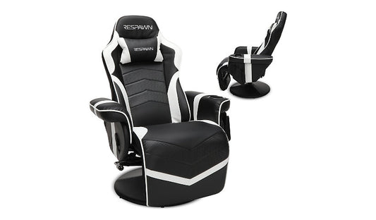 RESPAWN 900 Racing Gaming Chair with Footrest, White, RSP-900-WHT