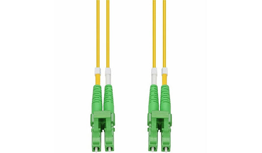 Proline PRO-ALC-ALC-3M9SMF 3m (9.8ft) Angled LC to Angled LC OS2 Single Mode Duplex Fiber Patch Cable, 9/125, OFNR Riser, Yellow