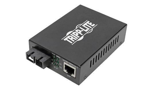 Eaton Tripp Lite Gigabit SC Multimode Fiber to Ethernet PoE+ Media Converter, 850nm, 550m, Black, N785-P01-SC-MM1