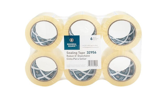 Business Source Heavy-Duty Packing Tape, 1.89in x 164ft, 6-Pack, BSN32956