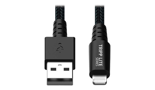 Tripp Lite Heavy-Duty USB-A to Lightning Cable, UHMWPE/Aramid, MFi, Gray, 6 ft