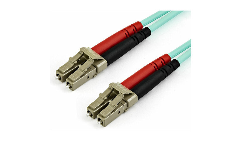 StarTech.com 450FBLCLC10 10m (32.8ft) LC/UPC to LC/UPC OM4 Multimode Duplex Fiber Patch Cable, 50/125, 100G, LSZH, Aqua