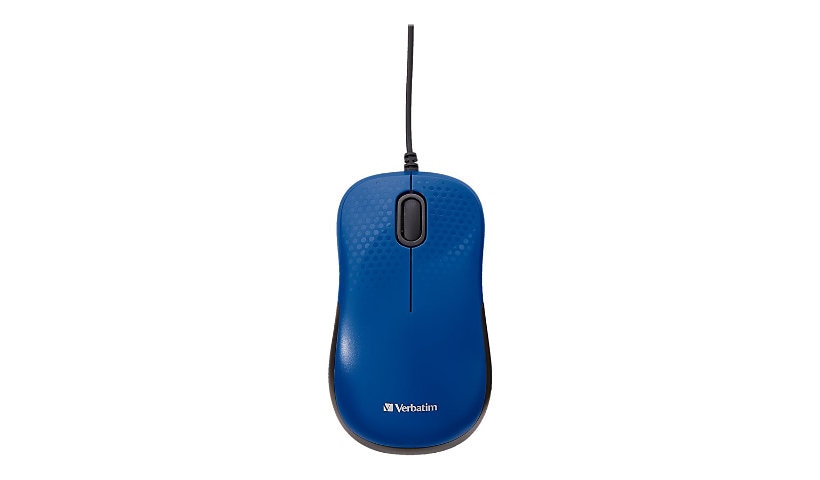 Verbatim 70233 Silent Corded Optical Mouse USB Blue 1 Year