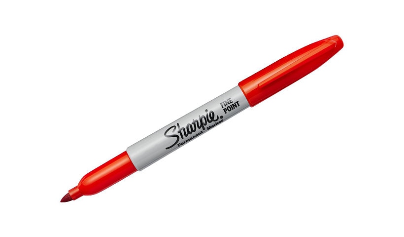 Sharpie Fine Point Permanent Markers, Red, 12-Pack, 30002