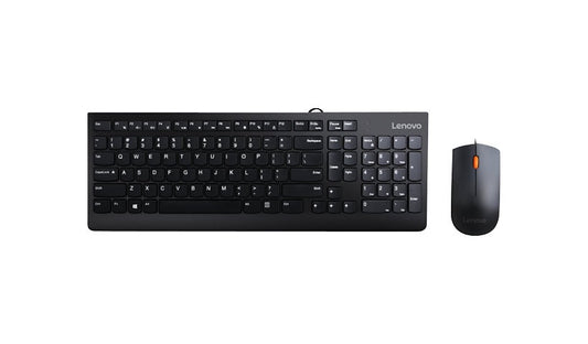 Lenovo 300 USB Combo Wired Keyboard and Mouse US 1600 DPI GX30M39606 1 Year