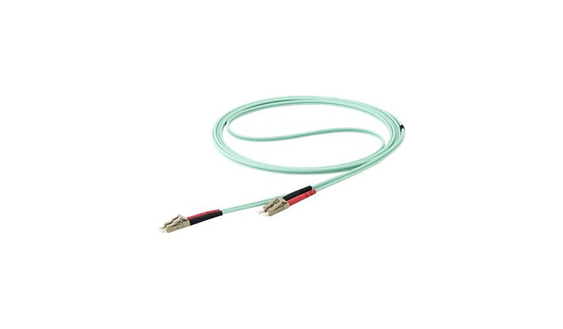 StarTech.com 450FBLCLC15 15m (49.2ft) LC/UPC to LC/UPC OM4 Multimode Duplex Fiber Patch Cable, 50/125, 100G, LSZH, Aqua