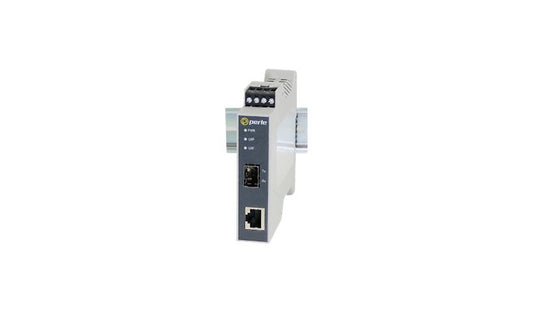 Perle SR-1000-SFP-XT Industrial Gigabit Media Converter, RJ-45 to SFP Slot, -40 to 75°C, Gray, 05091630