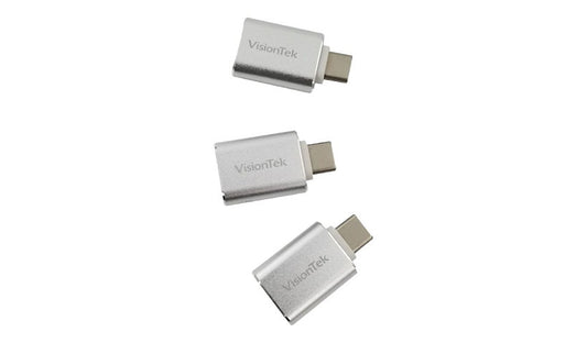 VisionTek USB-C Male to USB-A Female Adapter 3-Pack, 5Gbps