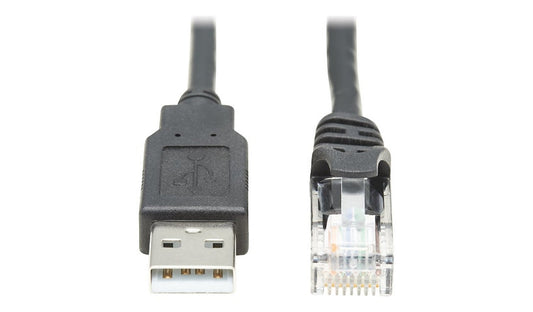 Tripp Lite USB-A to RJ45 Cisco Rollover Console Cable, 250 Kbps, Black, 15 ft
