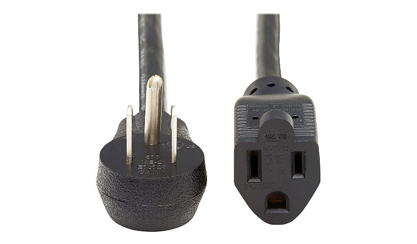 Tripp Lite P024-001-13A15D Right-Angle 5-15P to 5-15R Extension Cord 1 ft 13A