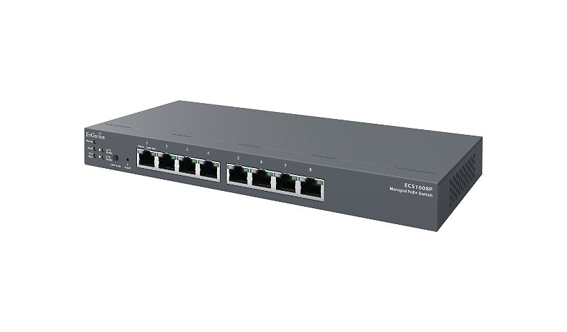 EnGenius Cloud ECS1008P 8-Port Gigabit PoE Switch, 55W, Desktop